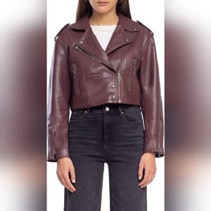 New BLANKNYC Faux Leather Crop Moto Jacket